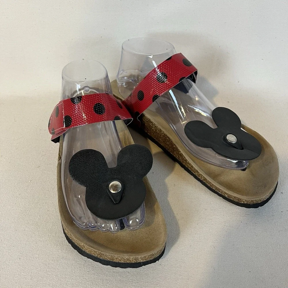 Mickey Minnie‎ Thong Sandals Cork 10.5 Adjustable